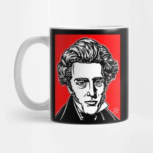 SOREN KIERKEGAARD ink and acrylic portrait Mug